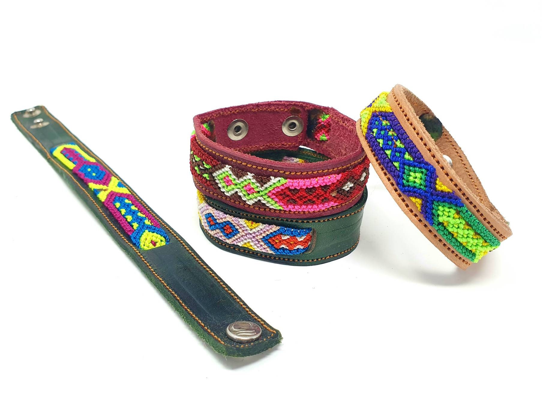 Handmade Mexican Leather Friendship Bracelet Traditional Mexican