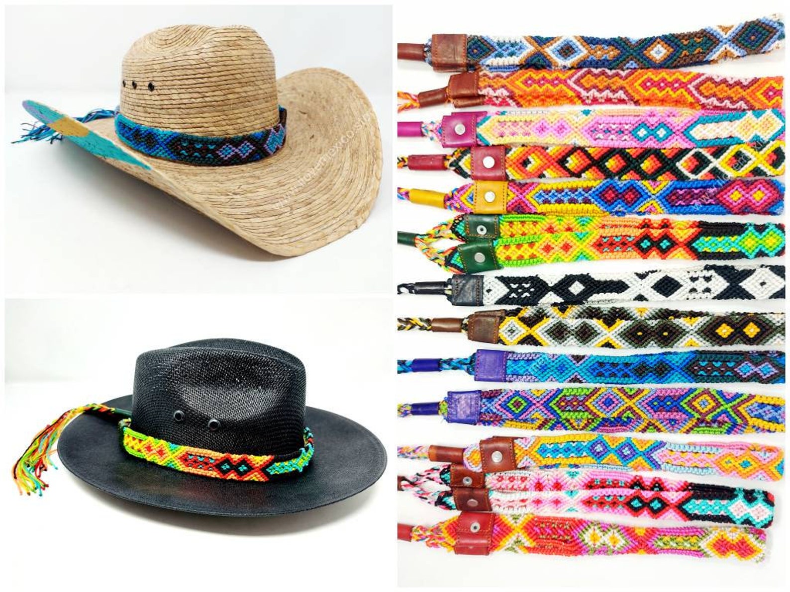 Woven Mexican Hat Band / Hatband in Various Colors / Woven Hat - Etsy