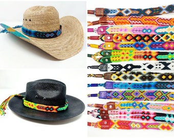 Woven Mexican hat band / hatband in various colors / woven hat strap / hat accessories