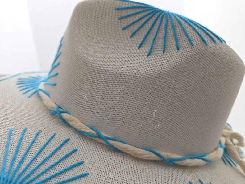 Mexican Embroidered Hat | Handmade Summer Sun Hat image 13