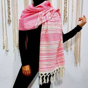 Woven cotton rebozo scarf / Traditional mayan rebozo / Mexican geometric pattern shawl / mexican cotton pashmina / rebozo for labor