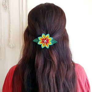 Hair Barrette for Women / Hair Clip / Mexican Beaded Floral - Etsy