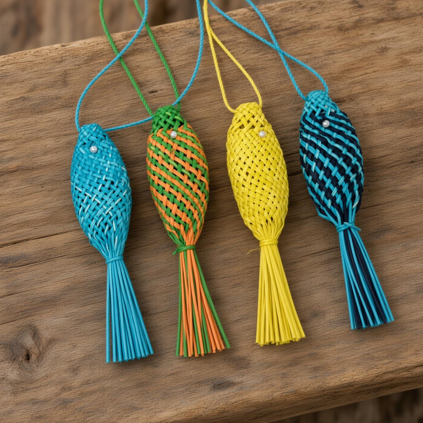 Hand Woven Jipijapa Ornament Mexican Straw Fish Ornament Holiday