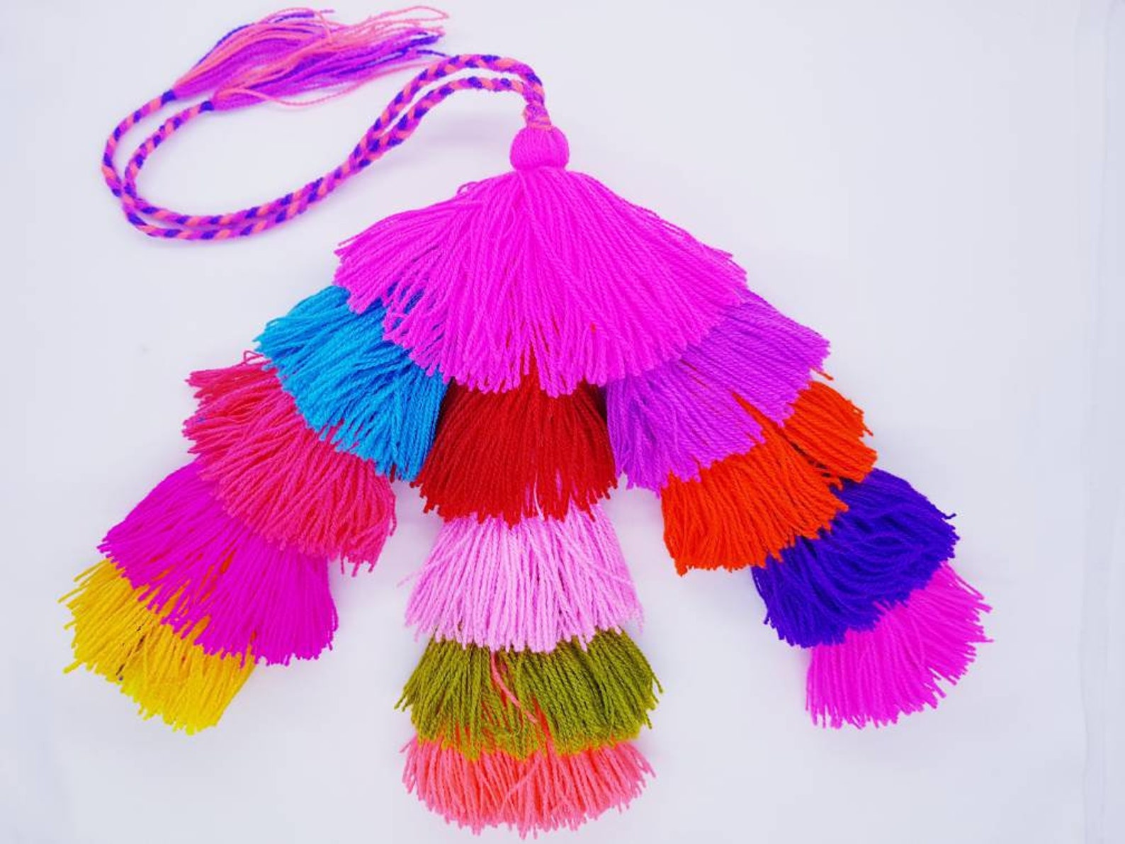 Large Multi Colored Boho Bag Tassels / Multi Colored Beach Bag Etsy
