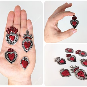 Tiny Tin Sacred Heart: Hand-Painted Mexican Wall Decor