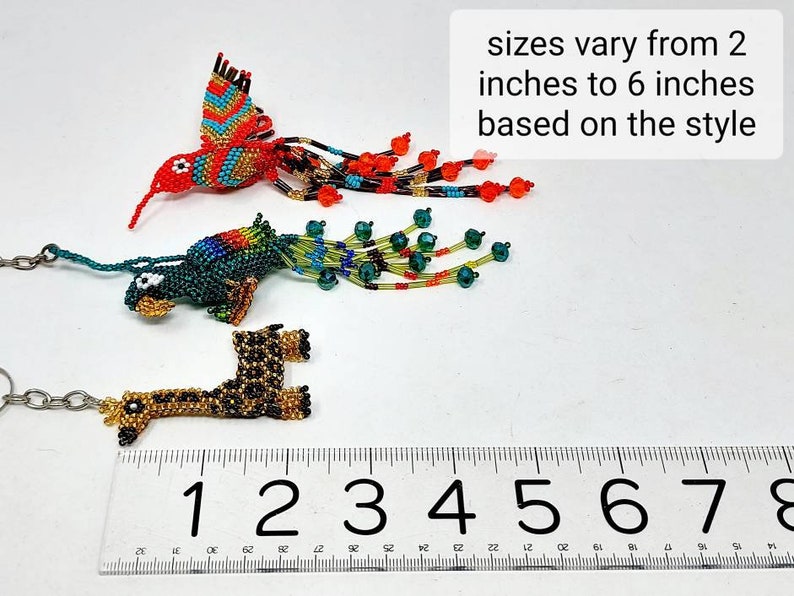 Glass Bead Bird Keychain / Mexican Parrot Keychains / Etsy