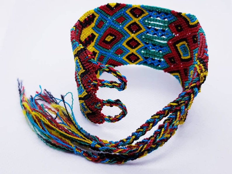 Handmade Mexican 2 inch wide friendship bracelet / Traditional Etsy