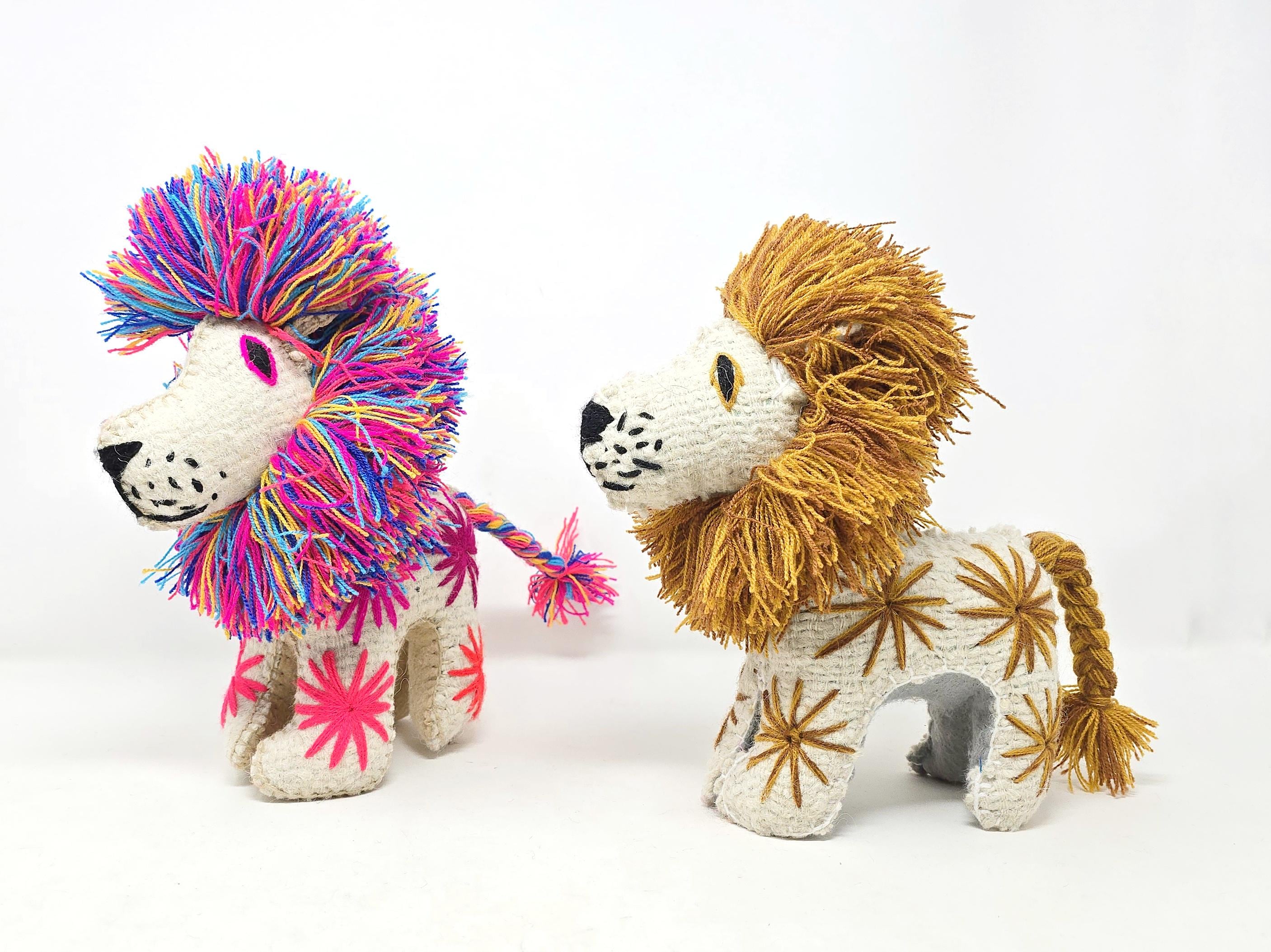 Handmade Wool Lion Plushie: Mexican Folk Art Toy - Etsy