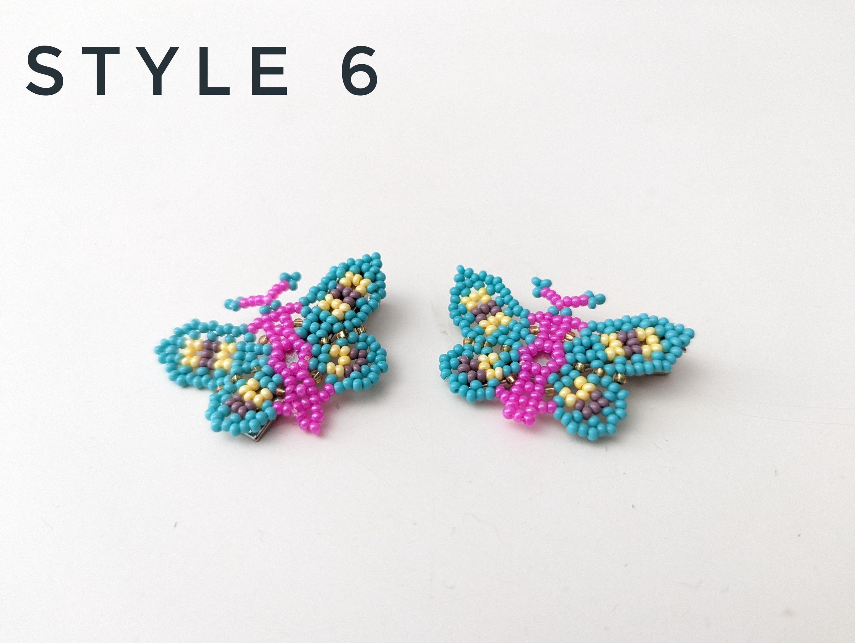 Handmade Artisan by Huicholes Mexican Beaded Butterfly Hair Barrett Huichol Fair Trade Indigenous Made Beaded Butterfly Hair  main image 3