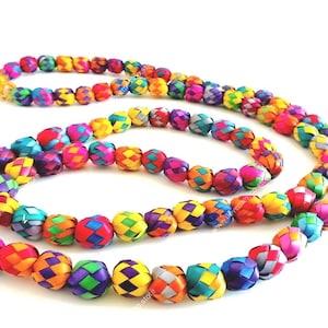 Handmade Mexican Straw Garland: Colorful Fiesta Christmas Decor