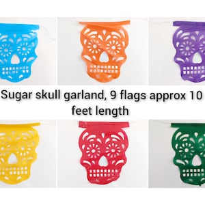 Estandarte de calavera de papel picado mexicano / decoración cinco de mayo / decoración de fiesta mexicana / guirnalda de 13 pies / pancartas de luchador Skull garland