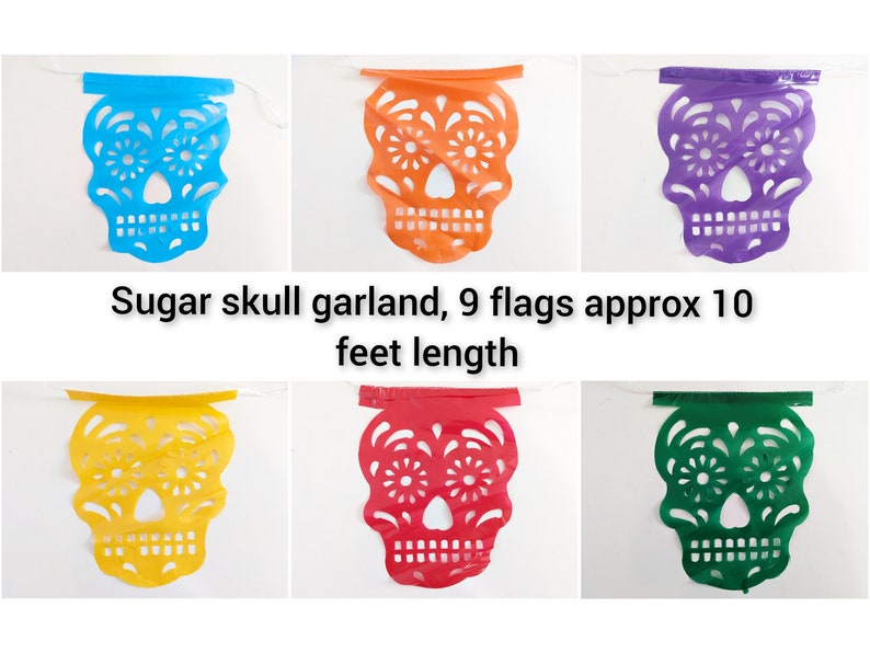 Estandarte de calavera de papel picado mexicano / decoración cinco de mayo / decoración de fiesta mexicana / guirnalda de 13 pies / pancartas de luchador Skull garland