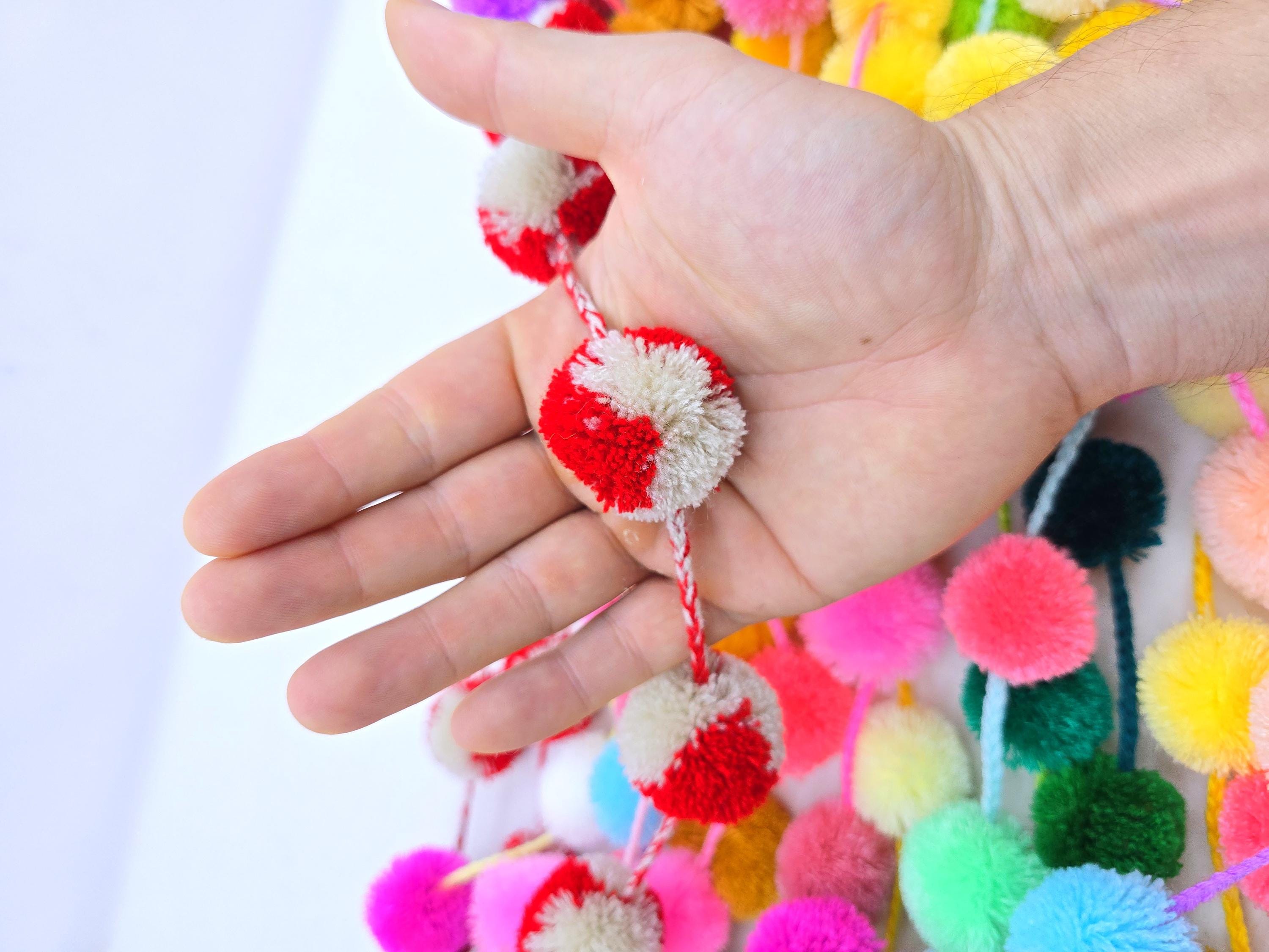Guirnalda navideña mexicana de pompones: decoración festiva hecha a mano -  Etsy México, image size:3000x2250