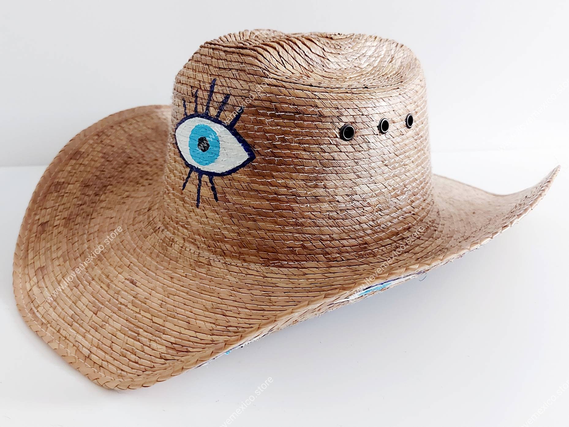 Handmade jeweled evil eye Colombian hat Exclusive Evil Eye Hat by Corazon Playero main image 2