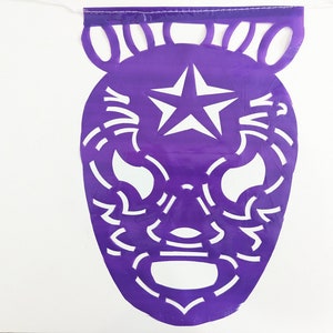 Estandarte de calavera de papel picado mexicano / decoración cinco de mayo / decoración de fiesta mexicana / guirnalda de 13 pies / pancartas de luchador imagen 9