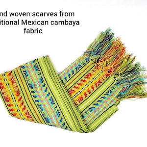 Mexican woven rebozo scarf / Traditional woven fabric rebozo / Mexican cambaya shawl / mexican pashmina / colorful nursing scarf image 8