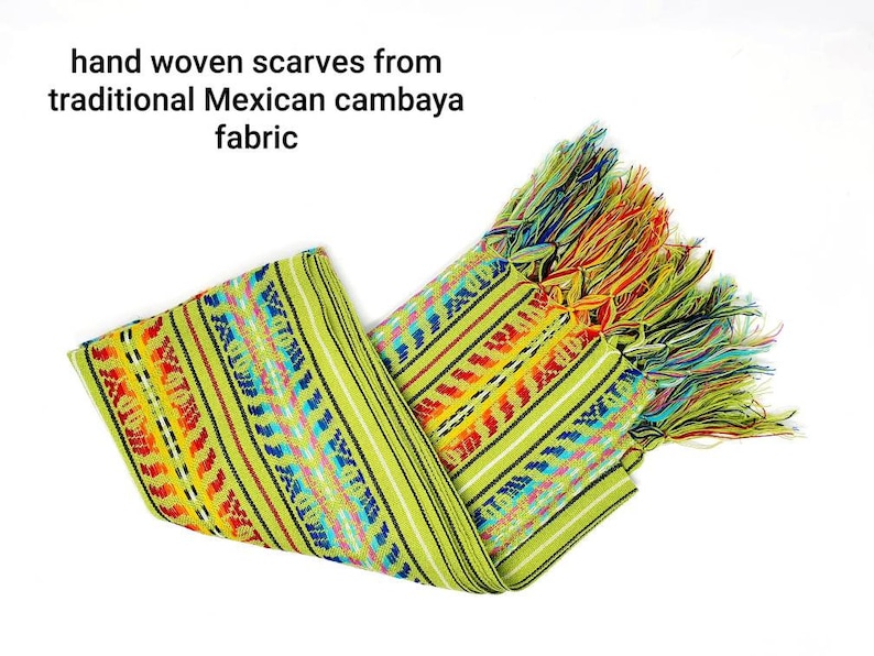 Mexican woven rebozo scarf / Traditional woven fabric rebozo / Mexican cambaya shawl / mexican pashmina / colorful nursing scarf image 8