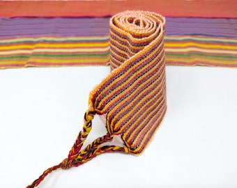 Handwoven Mexican Cotton Sash Belt: Unisex Colorful Tie