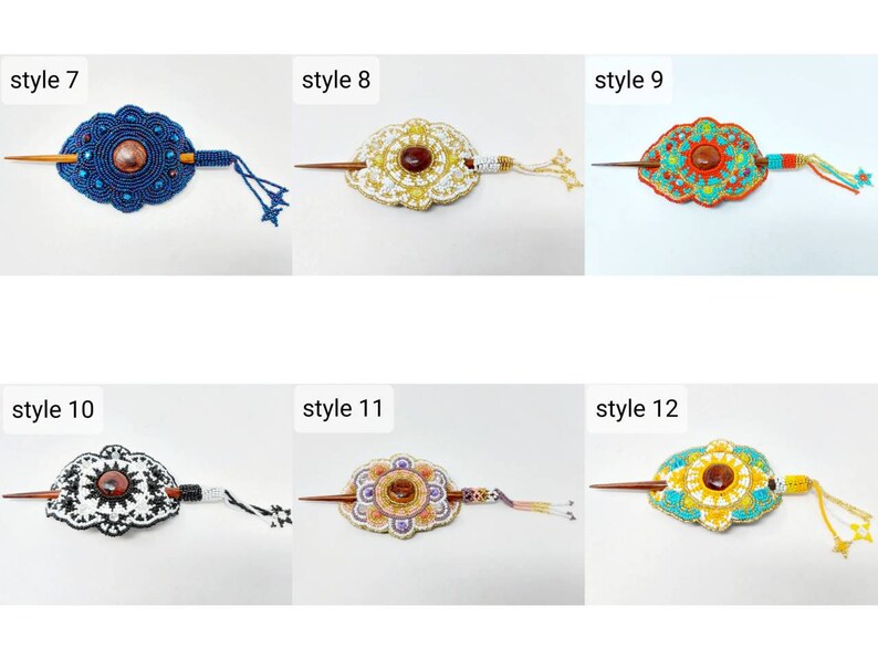 Mexican Hair Accessories / Floral Hair Pin / Glass Bead Hair Etsy