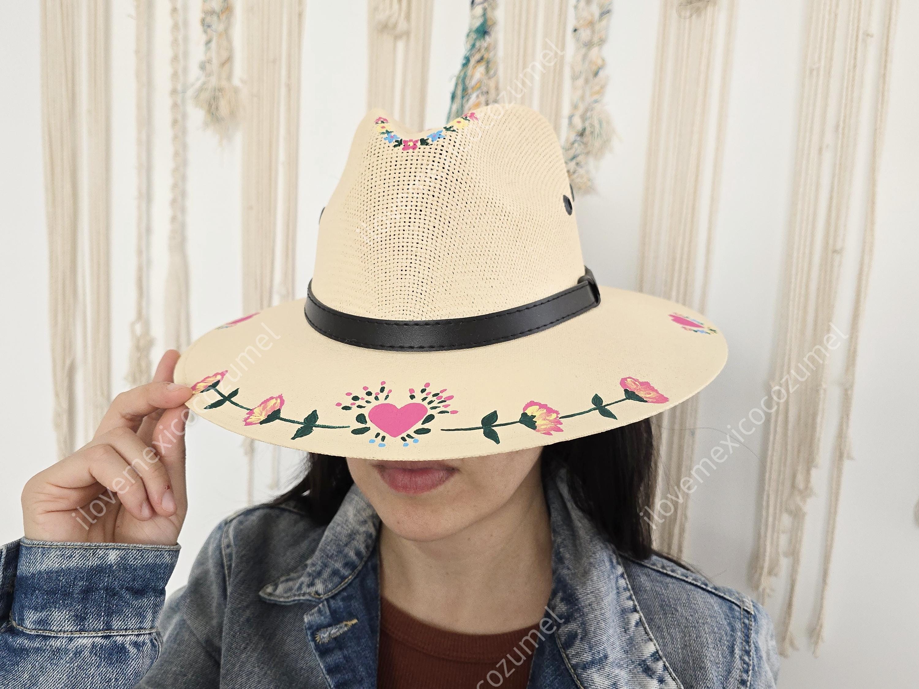 Hand-painted Floral Sombrero: Mexican Summer Hat - Etsy