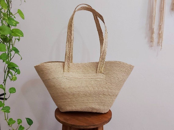 Straw beach shoulder bag / market straw bag / mexican tote bag | Etsy