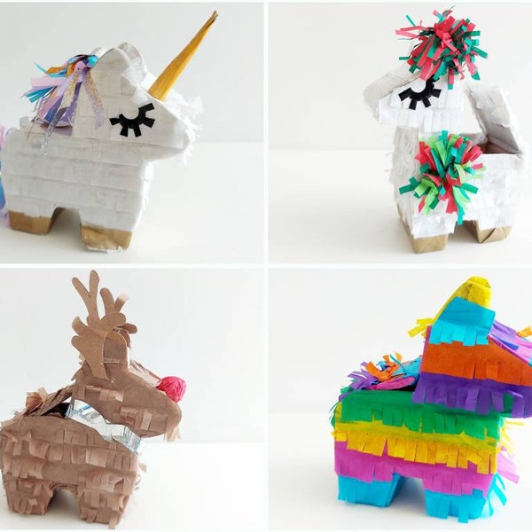 Mexican mini pinata ornaments / donkey pinata / burrito pinata ornament / mexican christmas ornament / llama pinata / reindeer ornament