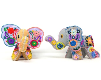 Embroidered elephant toy from Mexico