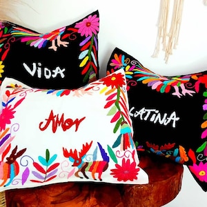 Mexican pillow cases / Embroidered pillow case / custom decorative pillow cover / colorful home decor / mexican decor