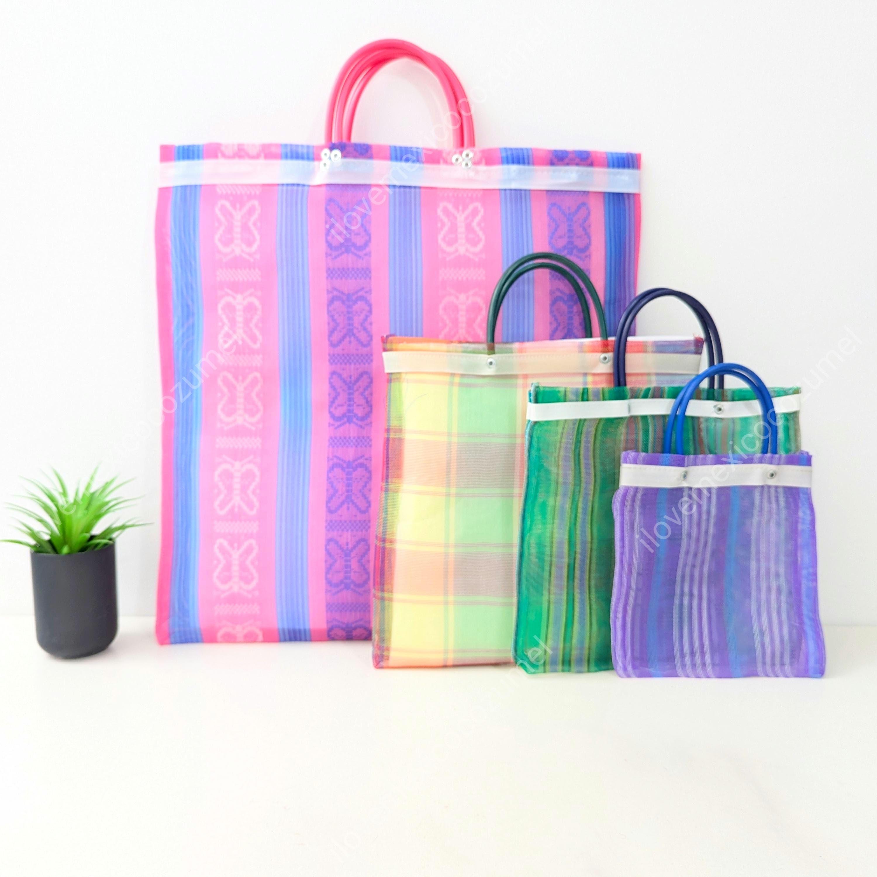 Plastic Tote Reusable Plastic Grocery Bag Mexican Tote Bag Mexican Mesh Bag Mesh Beach Bag Etsy UK