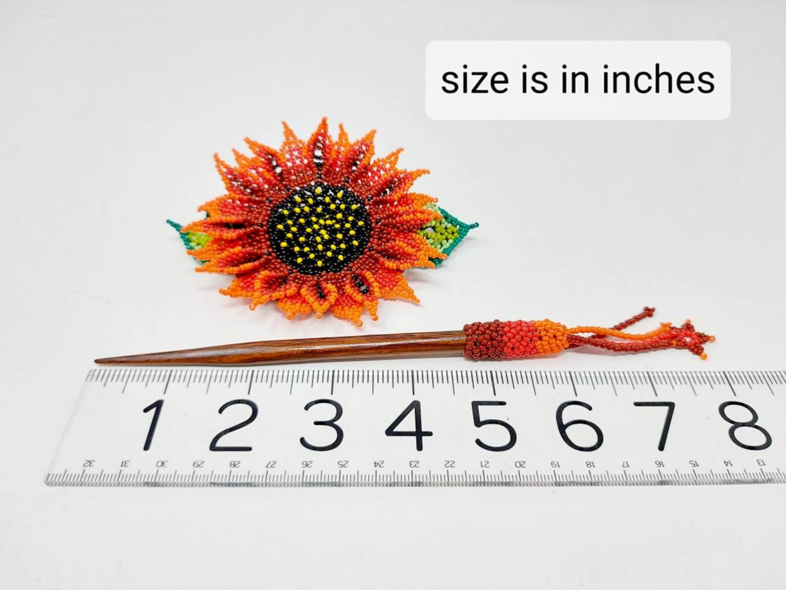 Mexican Hair Accessories / Floral Hair Pin / Glass Bead Hair Etsy