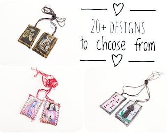 Embroidered Scapular Necklace: Virgen De Guadalupe, Virgen Mary