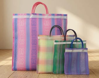 Mexican Mesh Tote Bag: Colorful Reusable Grocery Bag