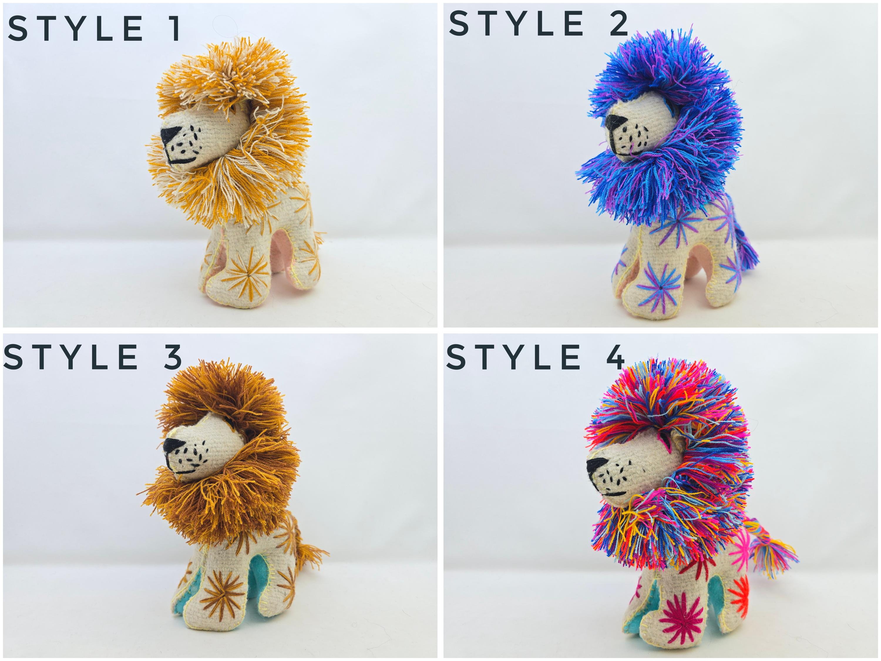 手作りのウール製ライオンぬいぐるみ：メキシコの民芸玩具 - Etsy 日本