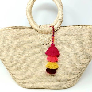 Handmade Colorful Tassel Bag Charm: Mexican Boho Purse Accessory