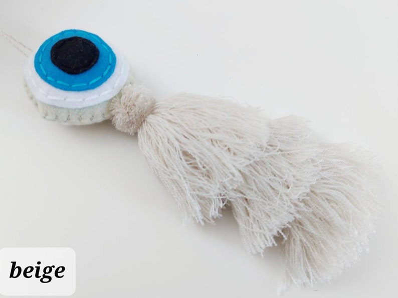 5-Pack Evil Eye Tassel Applique Patches - Rhinestone & Beaded Sew-on Patches For Clothing Decor (3.2x2 Inch)