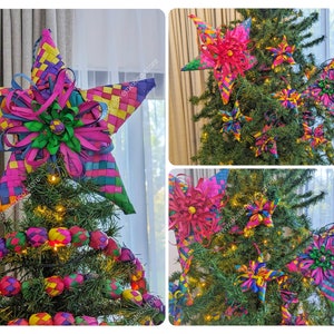 Mexican straw ornaments / woven Christmas tree ornaments / star ornaments