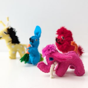 Hand made mini plushies / stuffed natural wool animals / tiny plushies