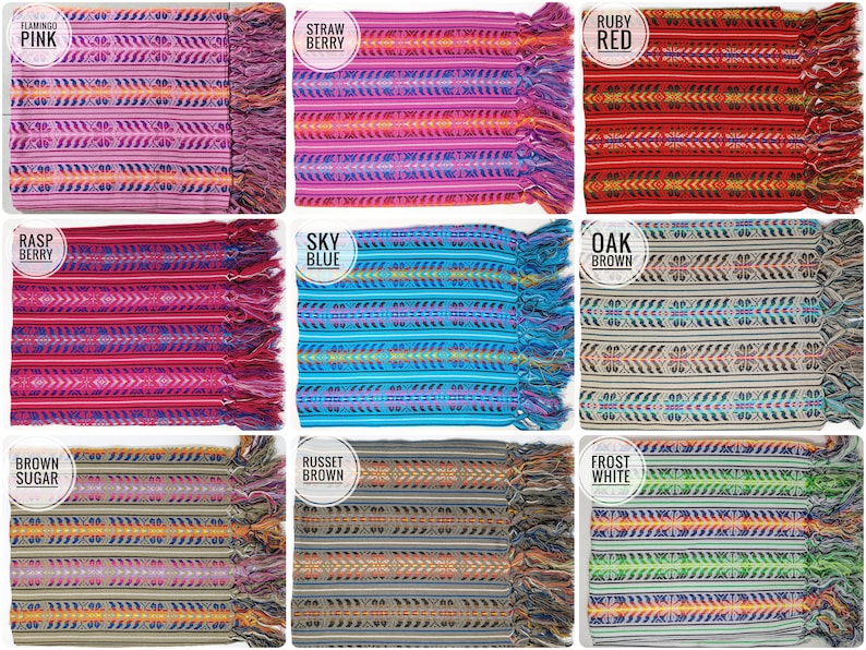 Bunt gewebter Rebozo Schal / Traditioneller gewebter Rebozo Schal / mexikanischer Cabaya Schal / bunter Schal / bunter Schal Bild 3