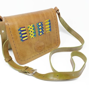 Mexican leather saddle bag / leather shoulder bag