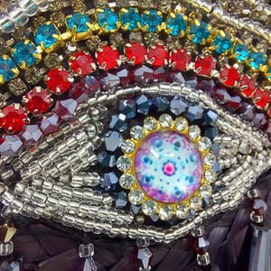 Bolso de mano mexicano de paja con parche para el ojo / Bolso boho hecho a mano imagen 2