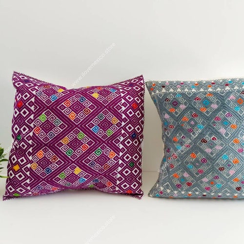 Mexican Pillow Cases / Embroidered Pillow Case / Colorful Etsy