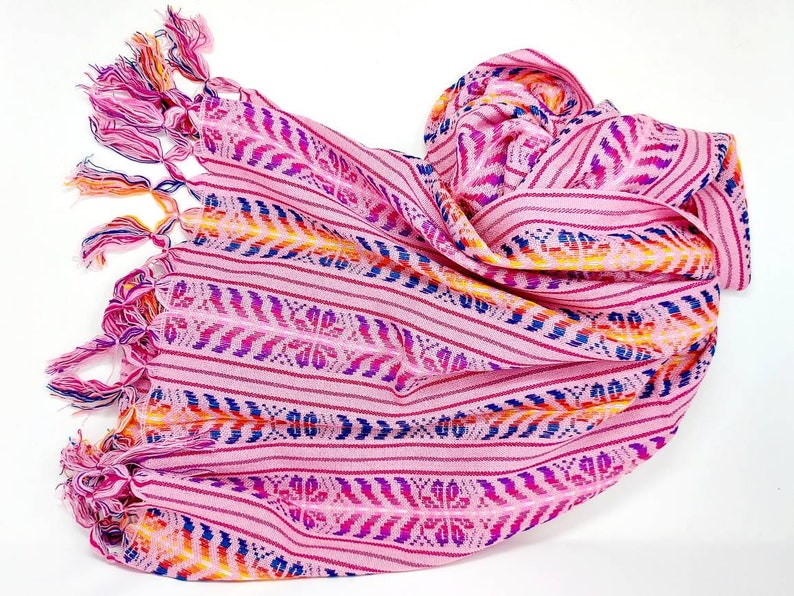 Mexican woven rebozo scarf / Traditional woven fabric rebozo / Mexican cambaya shawl / mexican pashmina / colorful nursing scarf image 10