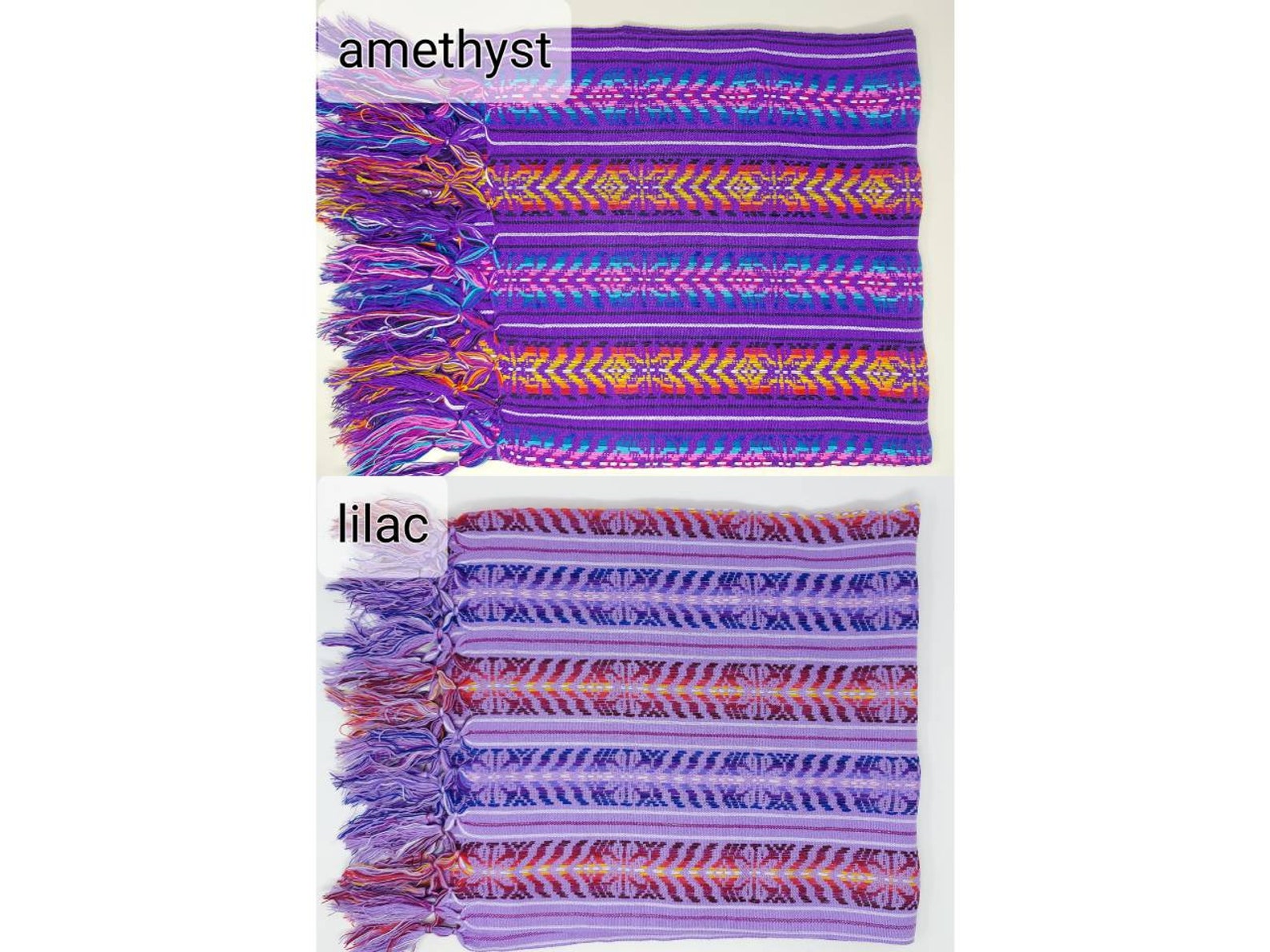 Châle / Rebozo / Foulard Tissé Fabriqué Au Mexique - Couleur Bleu Bébé Et Beige, Franges - Neuf
