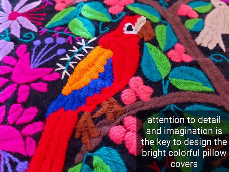 Mexican Pillow Cases / Embroidered Pillow Case / Colorful Etsy