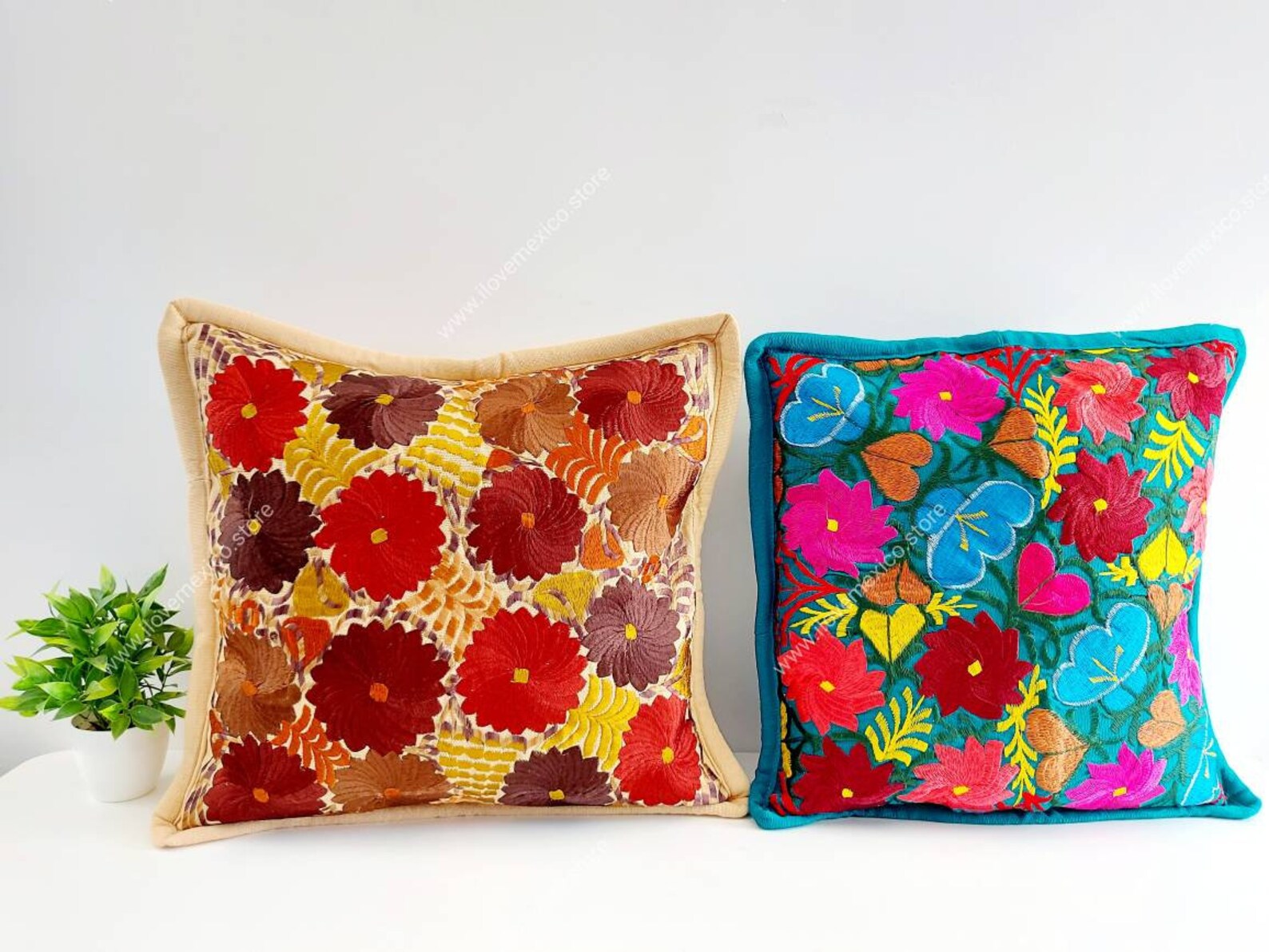 Mexican Pillow Cases / Embroidered Pillow Case / Mexican Etsy