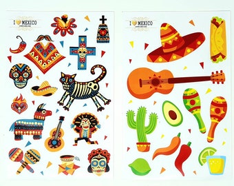 Stickerset Mexicaanse Fiesta: Frida & Dia De Muertos-thema