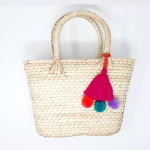Handmade Multi Colored Boho Bag Tassels / Multi Colored Beach Bag ...