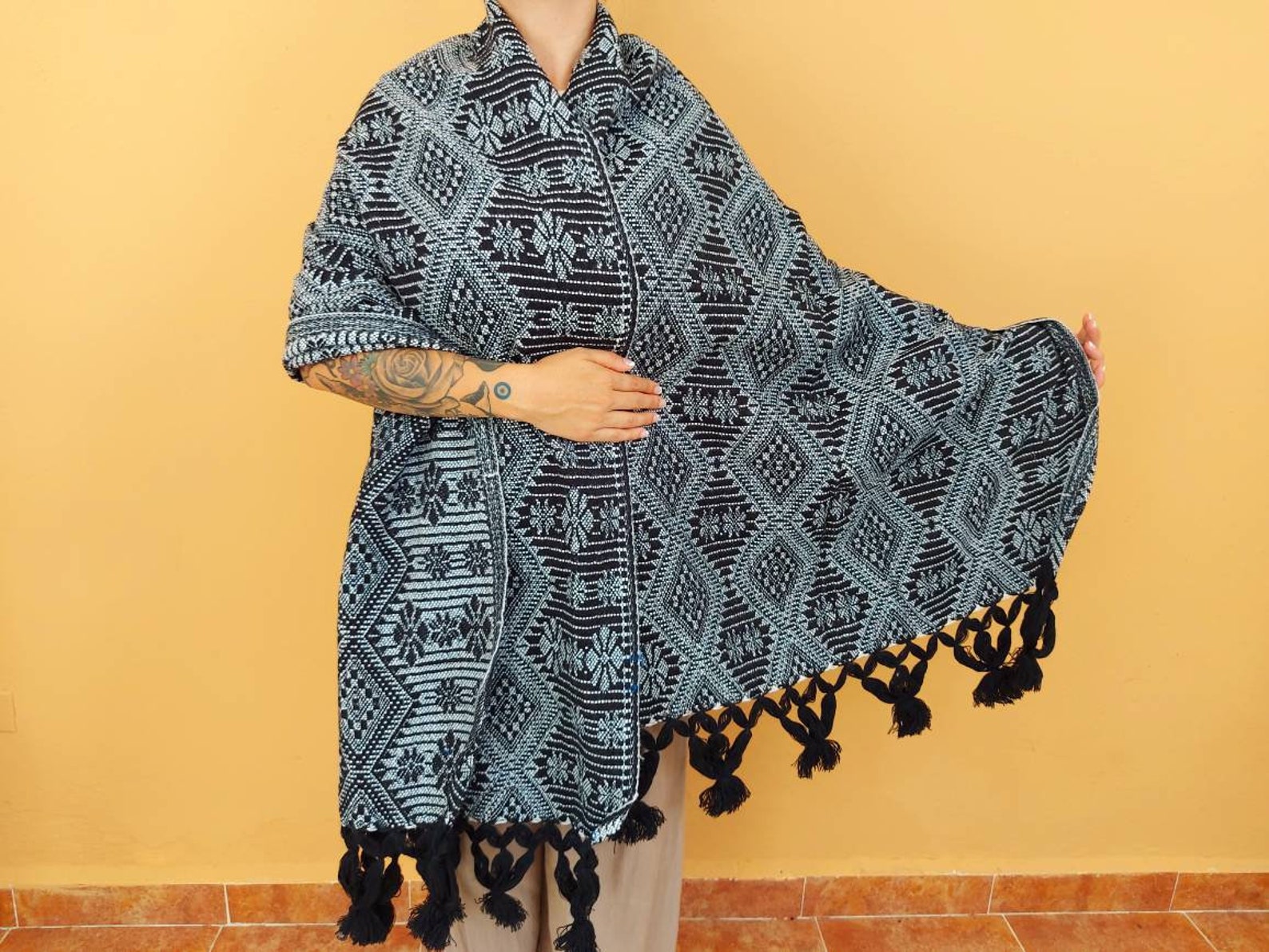 Woven Cotton Rebozo Scarf / Traditional Mayan Rebozo / Mexican Etsy