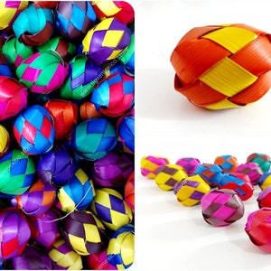 Mexican straw spheres / woven Christmas tree ornaments / christmas garland spheres