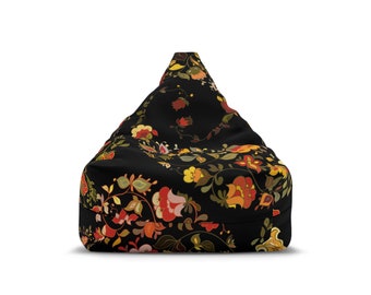 Black Paisley Bean Bag Chair Cover